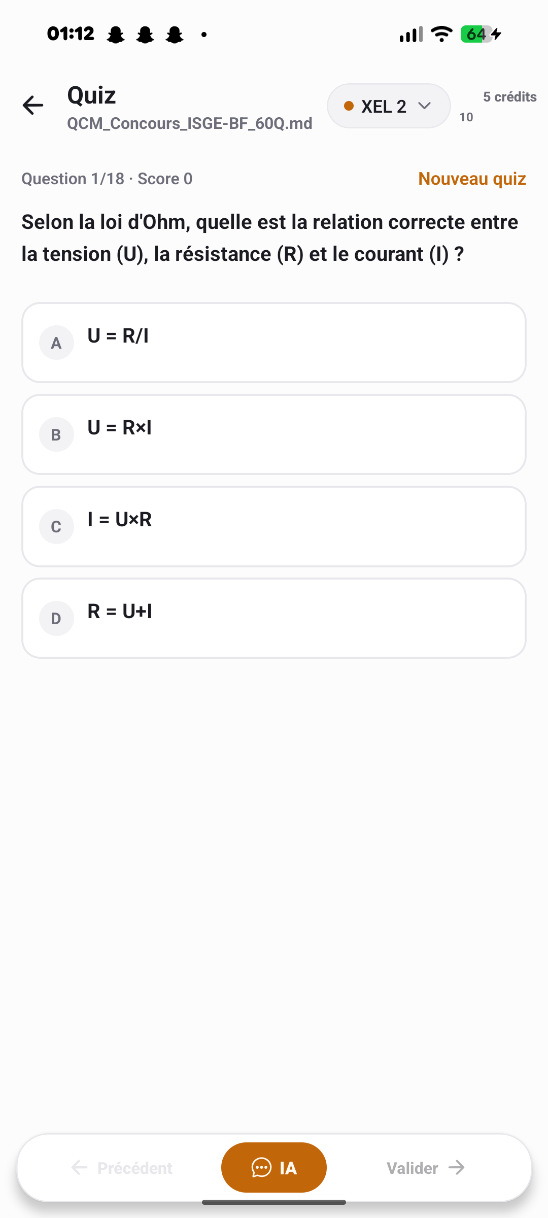 Quiz IA sur mobile